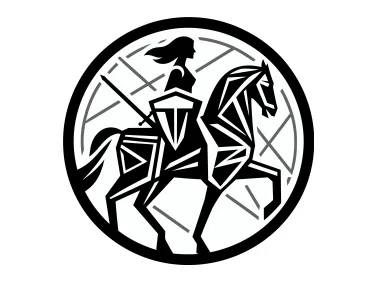 Geometric Woman Knight Logo Template