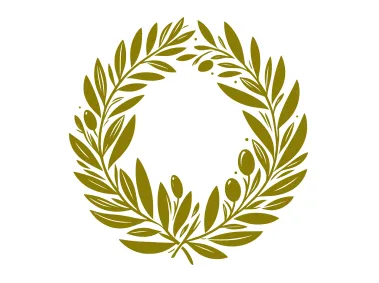 Golden Olive Leaves Wreath Logo Template