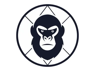 Gorilla Head Silhouette Logo Template