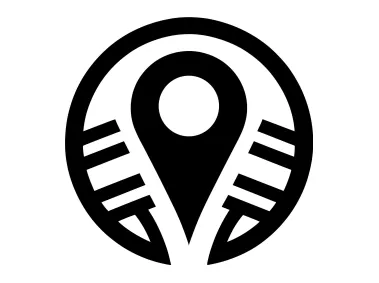 GPS Pin in Circle Logo Template
