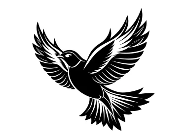 Graceful Silhouette of a Bird Logo