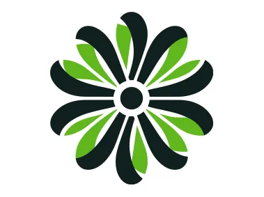 Green Abstract Flower Shape Logo Template