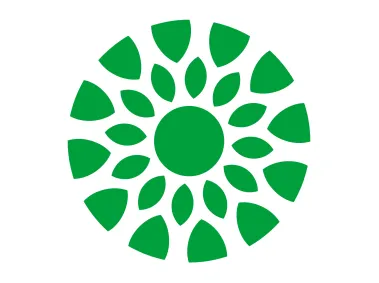 Green Circle Flower Shape Logo Template