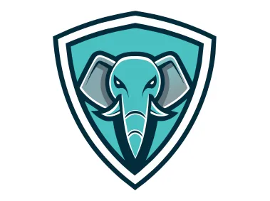 Green Elephant in Shield Logo Template