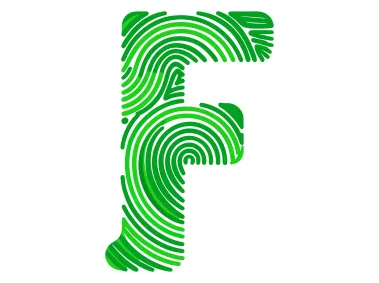 Green F Letter Finger Print Style Logo Template