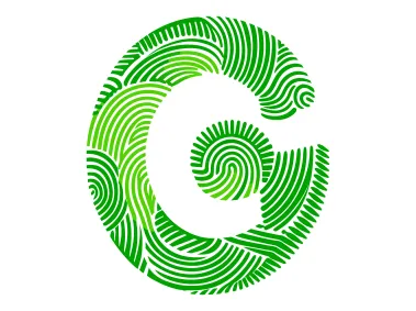 Green Fingerprint G Letter Logo Template