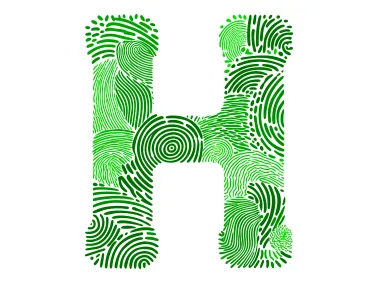 Green Floral Letter H Logo Template
