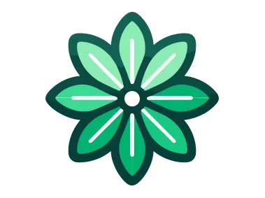 Green Flower Shape Logo Template