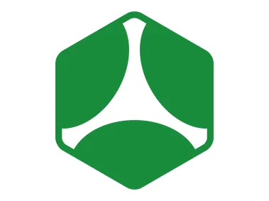 Green Geometric Hexagon Shape Logo Template