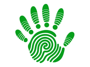 Green Hand Formed Fingerprints Logo Template