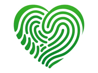 Green Heart Fingerprints Style Logo