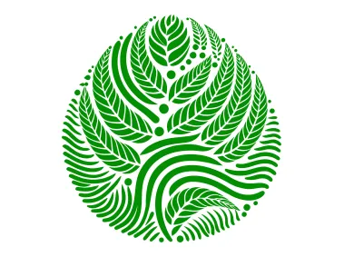 Green Leaves Detailed Illustration Logo Template