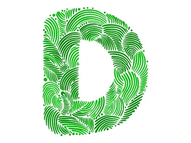 Green Letter D Shape Logo Template