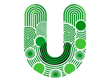 Green Letter U with Fingerprints Logo Template