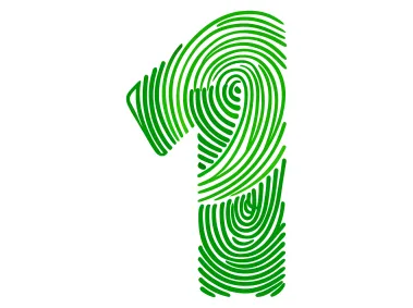 Green Number One Fingerprint Form Design Logo Template