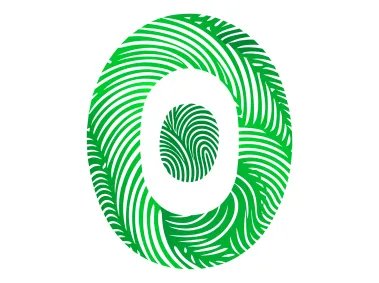 Green O Letter Fingerprint Formed Logo Template
