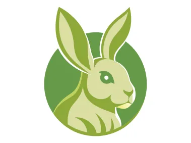 Green Rabbit in Circle Logo Template