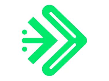 Green Right Arrow Shape Logo Template