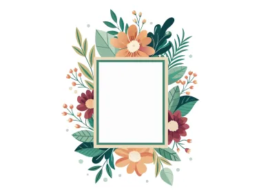 Greeting Wedding Floral Frame Vector