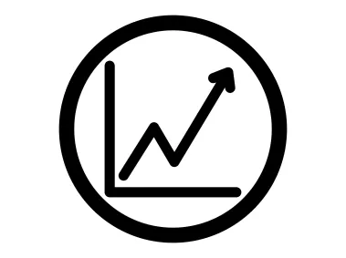 Growing Trend Sign in Circle Logo Template