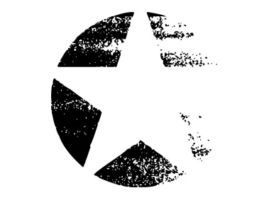 Grunge Star in Circle Logo Template