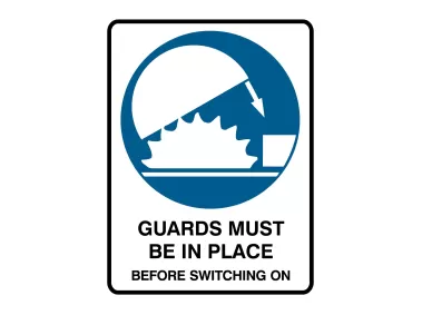Guards Must Be In Place Before Switching On Sign Vector