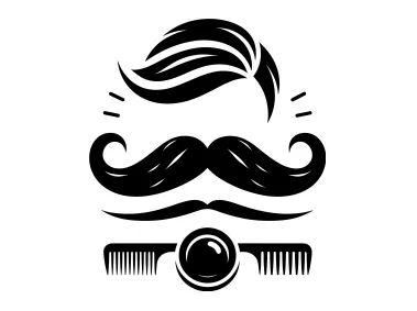 Hair and Mustache Logo Template