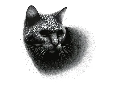 Halftone Dotted Cat Logo Template