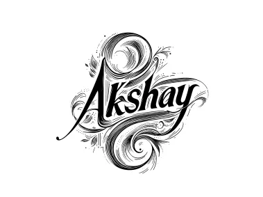 Hand Draw Signature for the Name Akshay Logo