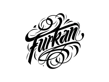 Hand Draw Signature for the Name Furkan Vector