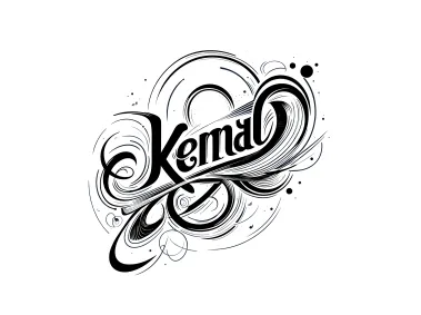 Hand Draw Signature for the Name Kemal Vector