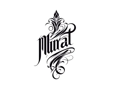 Hand Draw Signature for Name Murat Vector