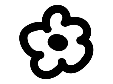 Hand Drawn Black Flower Logo Template