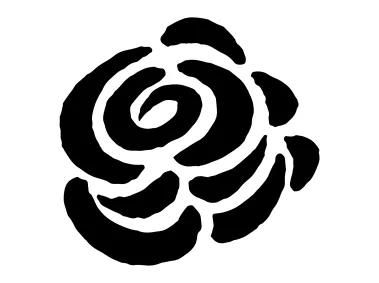 Hand Drawn Black Rose Flower Logo Template