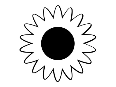 Hand Drawn Black Sunflower Logo