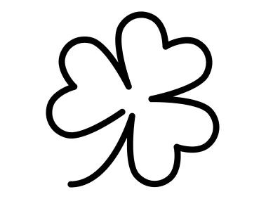 Hand Drawn Line Black Clover Logo Template