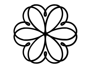 Hand Drawn Linear Black Flower Logo Template