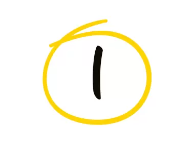 Hand Drawn One In A Circle Icon