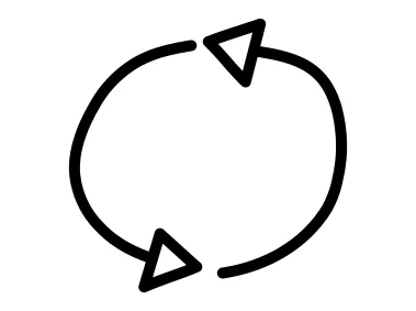 Hand Drawn Rotating Arrows Logo