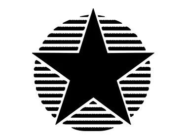 Hand Drawn Star in Linear Circle Logo Template