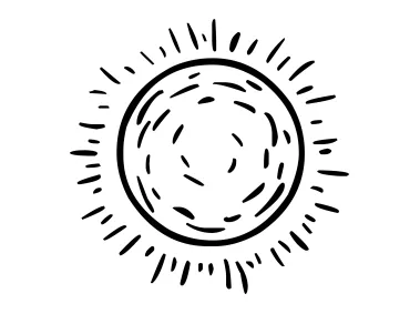 Hand Drawn Vector Sun Logo Template