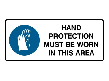Hand Protection Must Be Worn In This Area Sign Landscape Vector