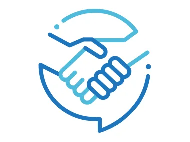 Handshake in Speech Bubble Logo Template