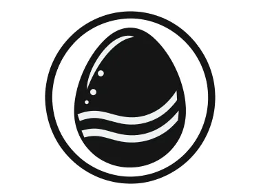 Happy Easter Black Egg Logo Template