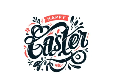 Happy Easter Calligraphy Vector