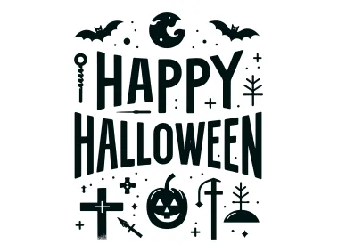 Happy Halloween Lettering Design Vector