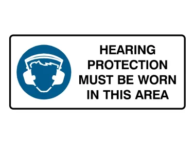 Hearing Protection Must Be Worn In This Area Sign Landscape Vector