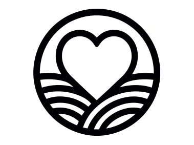 Heart in Circle Black Logo Template