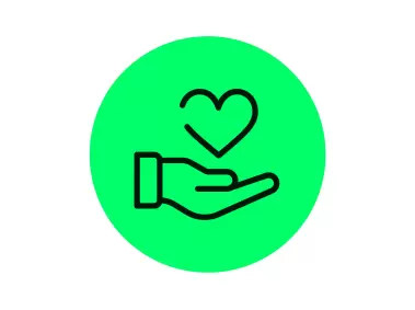 Heart in Hand green Icon