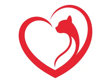 Heart & Pet Vector Shape of Love and Care Logo Template